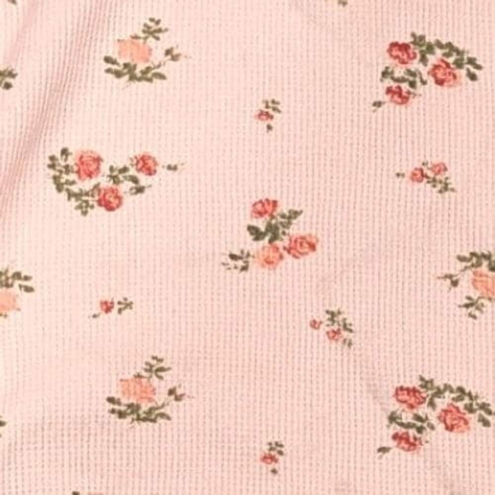 URBAN OUTFITTERS Out From Under Pink Floral‎ Rose Waffle Thermal Top XL Cotton - Picture 5 of 10